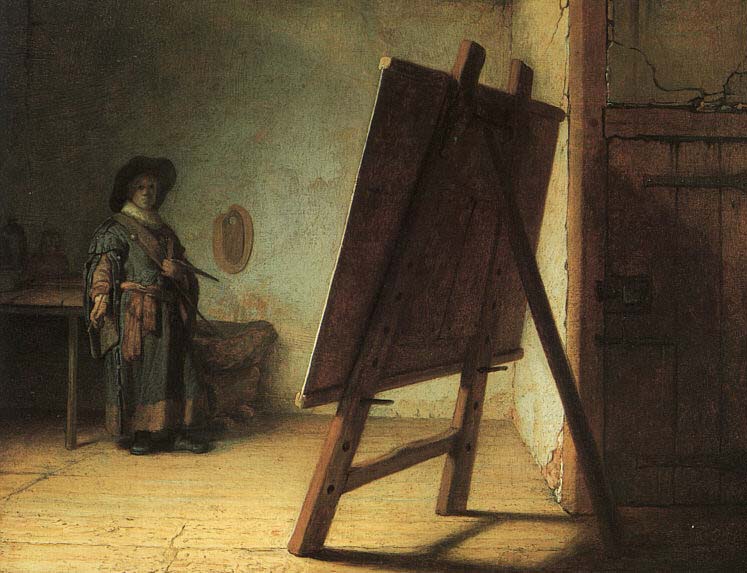 Artist in his studio